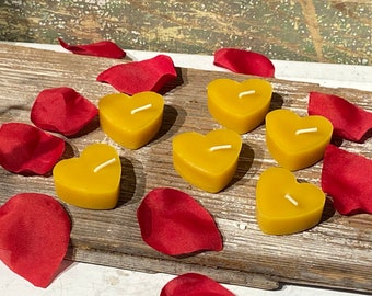 Beeswax Heart Tea light Candles - Pure Beeswax Candles from Beekeepers Hive