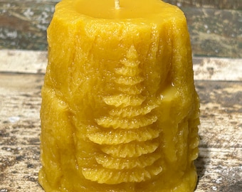 Stone Mountain Beeswax Pillar Candle - Pure Beeswax from Beekeepers Hives Tree