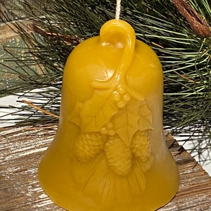 Large Bell Shaped Beeswax Pinecone Candle Pure Beeswax Candles from Beekeepers Hive