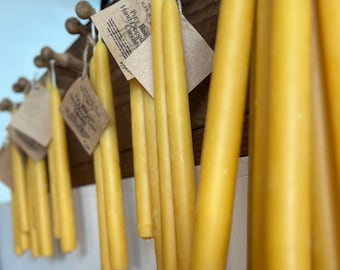 5lb Bulk Pure Beeswax Hand Dipped Joined Tapers (approx. 36 candles)