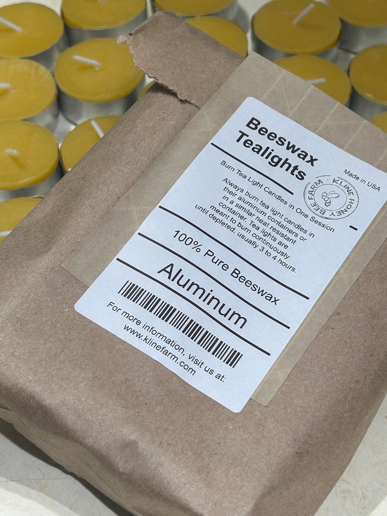 KlineHoneyBeeFarm Beeswax Tealight Candles - Thumbnail 4