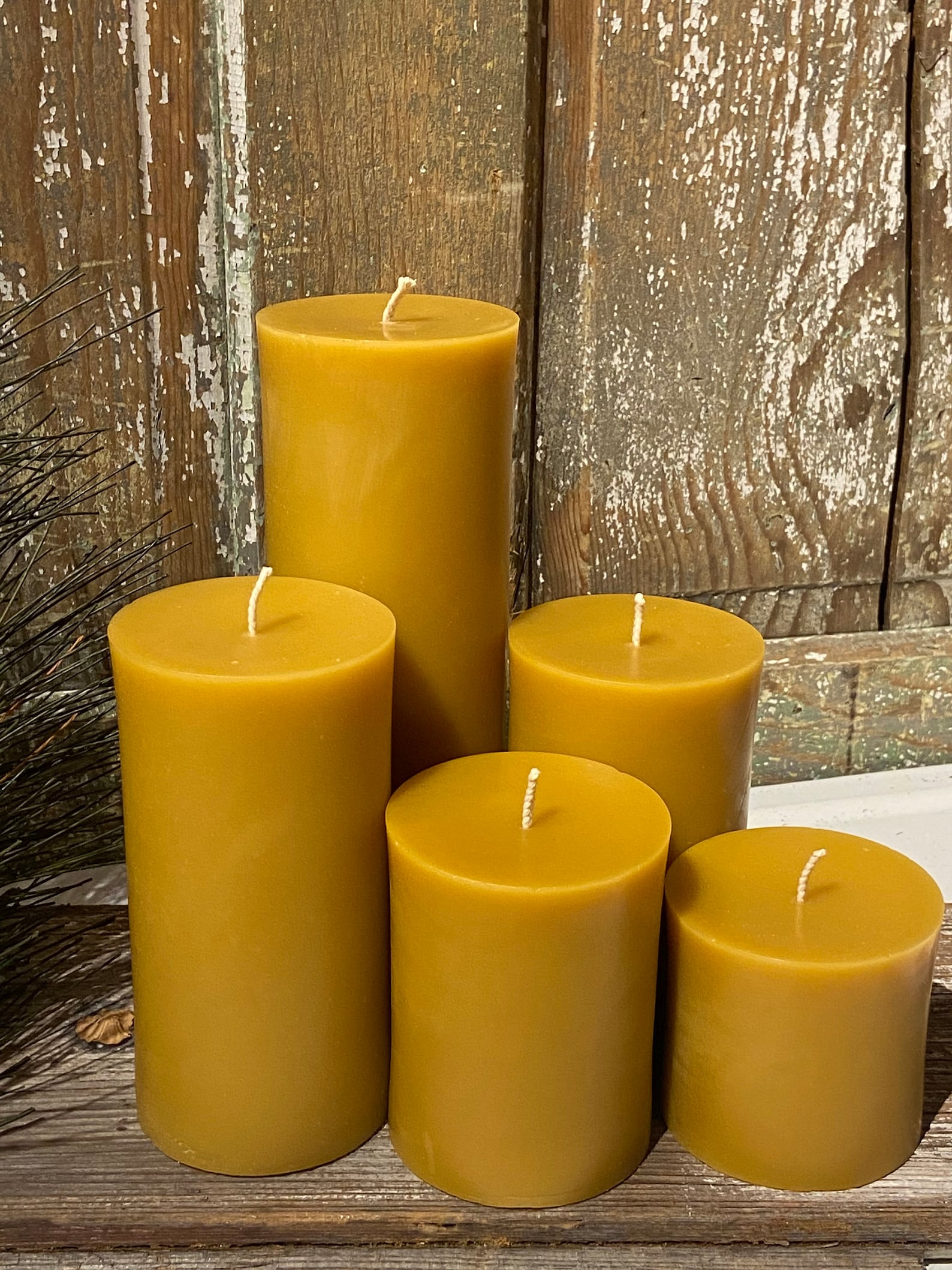 3" Beeswax Pillar Candle: Pure Beeswax from Beekeepers Hives