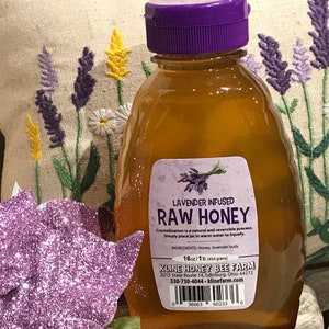 Lavender Infused Honey 1 lb. All natural grown, harvested and infused right on the farm. image 1