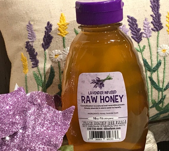 Lavender Infused Honey 1 lb. All natural grown harvested and Etsy