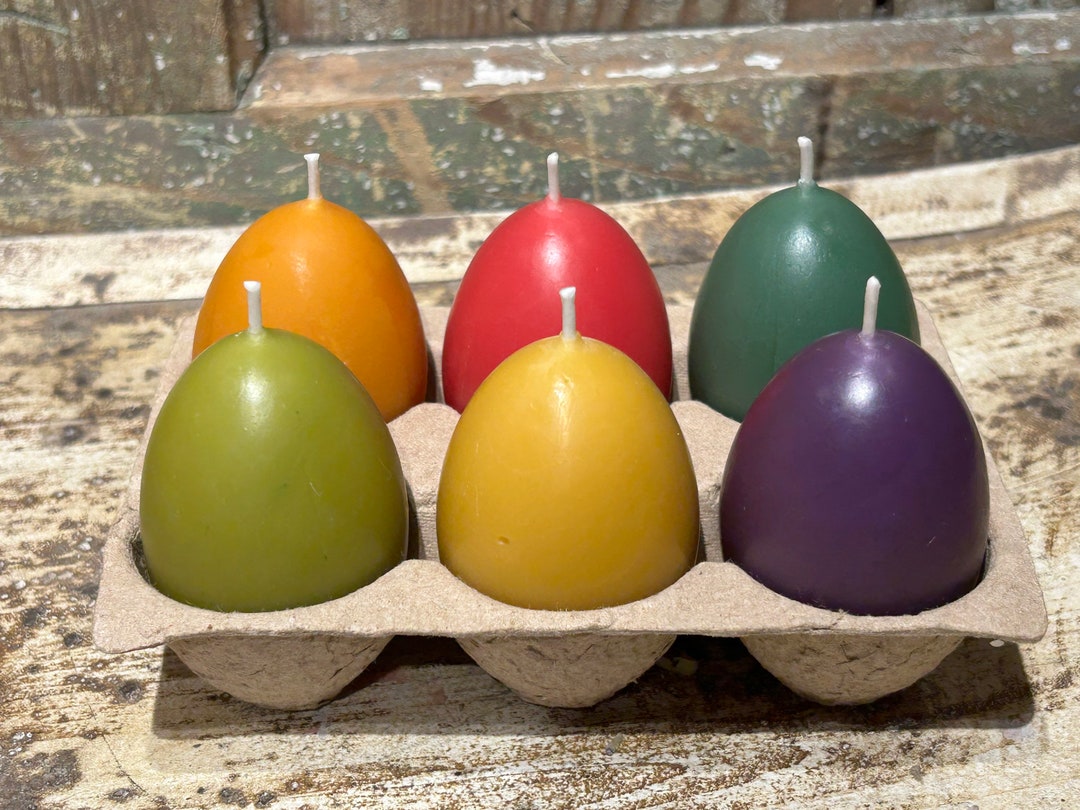 Colored Easter Egg Beeswax Votive X6 Candle Ohio Beekeeper Made Easter Egg Etsy