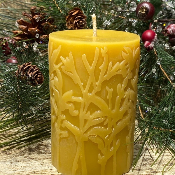 Wild  Meadow Beeswax Pillar Candle