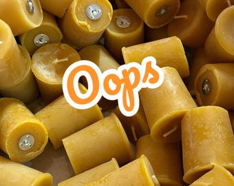 Oops Beeswax Flat Top Votives BULK  -  Pure Beeswax Candles directly from the Beekeeper