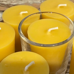 Beeswax Flat Top Votives BULK  -  Pure Beeswax Candles directly from the Beekeeper