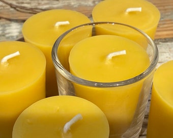 Beeswax Flat Top Votives BULK  -  Pure Beeswax Candles directly from the Beekeeper