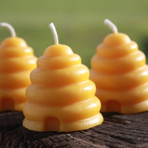 Beeswax Candles shaped like Beehive Skep Pure Beeswax Candles image 3