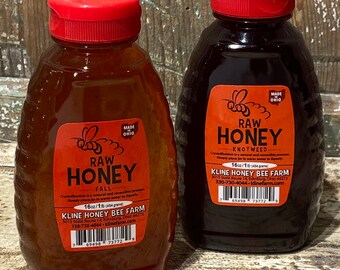 Raw 1lb. Fall Honey  - Pure Honey - Ohio Proud