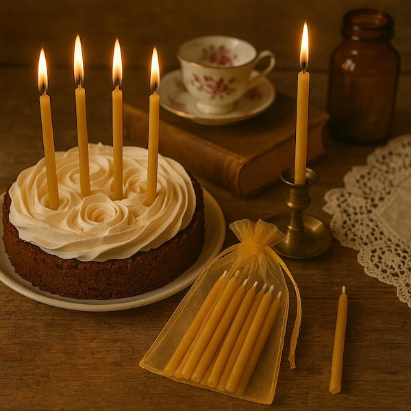 Dipped Beeswax Birthday Candles Ohio Made Pure Beeswax