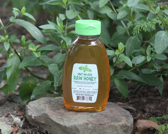 Mint Infused Honey 1 Lb. All Natural Grown, Harvested and Infused Right