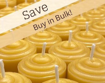 Beeswax Bulk Small Votive Candles - Pure Beeswax Candles from Beekeepers Hive