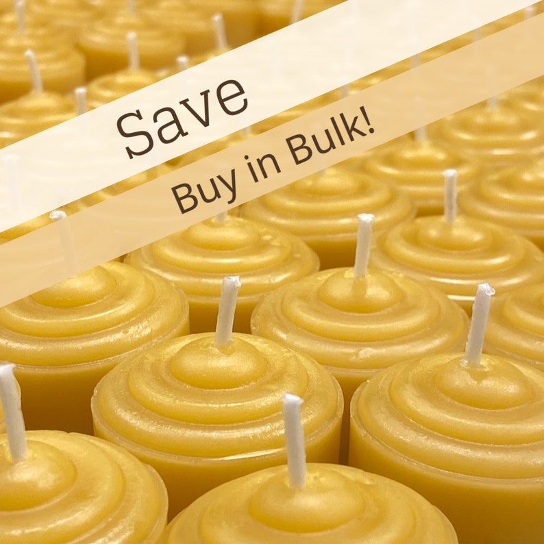 Beeswax Bulk Small Votive Candles Pure Beeswax Candles from Beekeepers Hive image 1