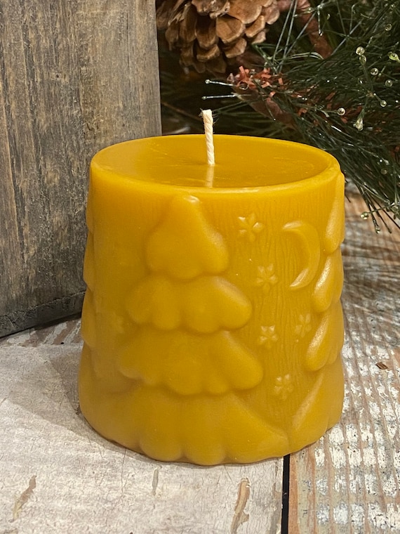 Honey Comb Beeswax Candle X2 Large and Small Beeswax Pillar Candle Pure  Beeswax From Beekeepers Hives 