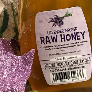 Lavender Infused Honey 1 lb. All natural grown, harvested and infused right on the farm. image 2