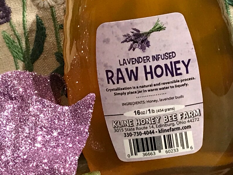 Lavender Infused Honey 1 lb. All natural grown, harvested and infused right on the farm. image 2