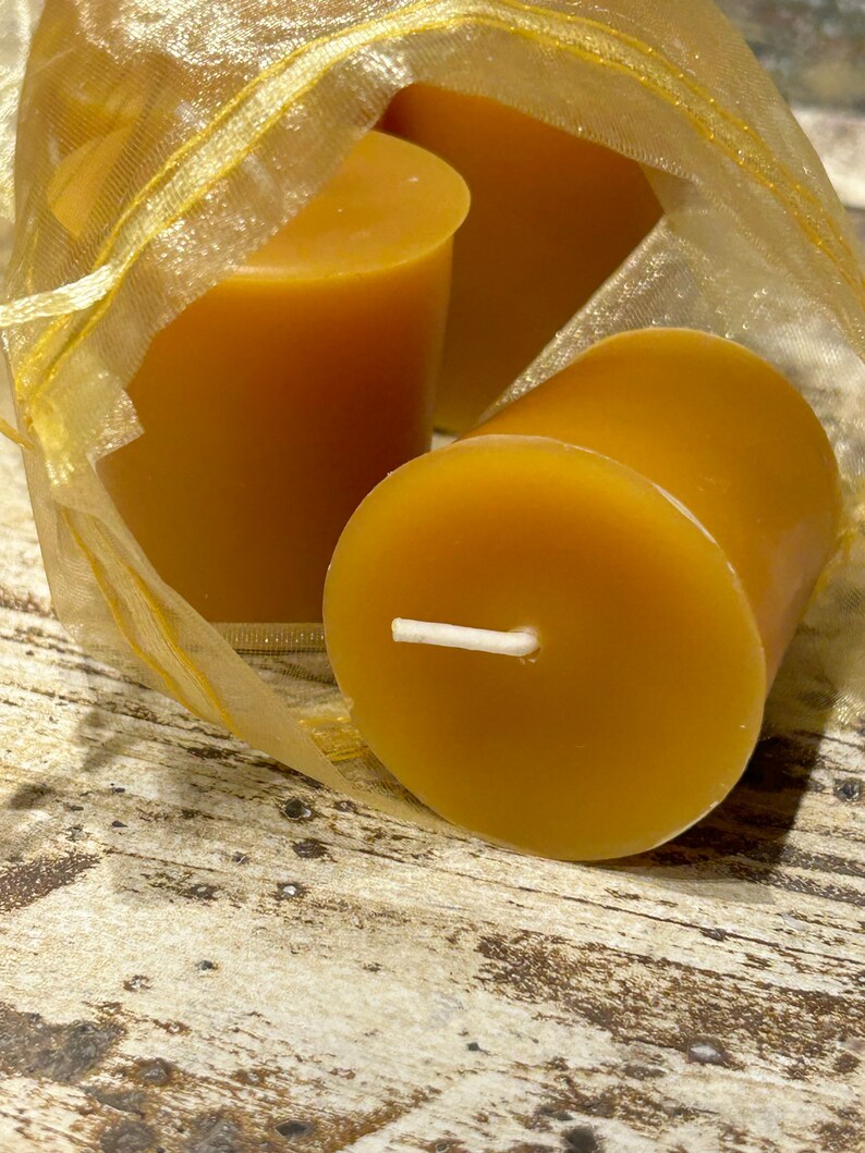 Beeswax Flat Top Votives Pure Beeswax Candles directly from the Beekeeper image 4