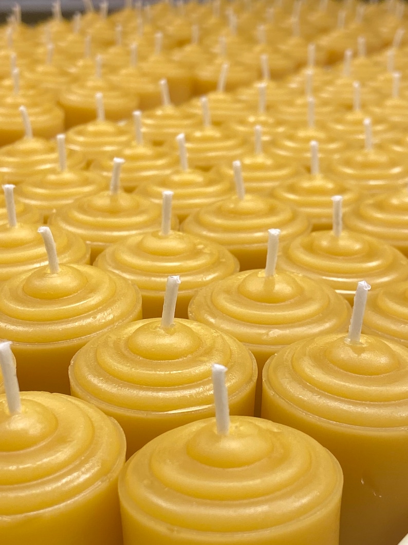 Beeswax Bulk Small Votive Candles Pure Beeswax Candles from Beekeepers Hive image 2