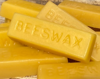 Natural Beeswax Block Set of 10 for crafting, candles, wax  10 oz. total in bars