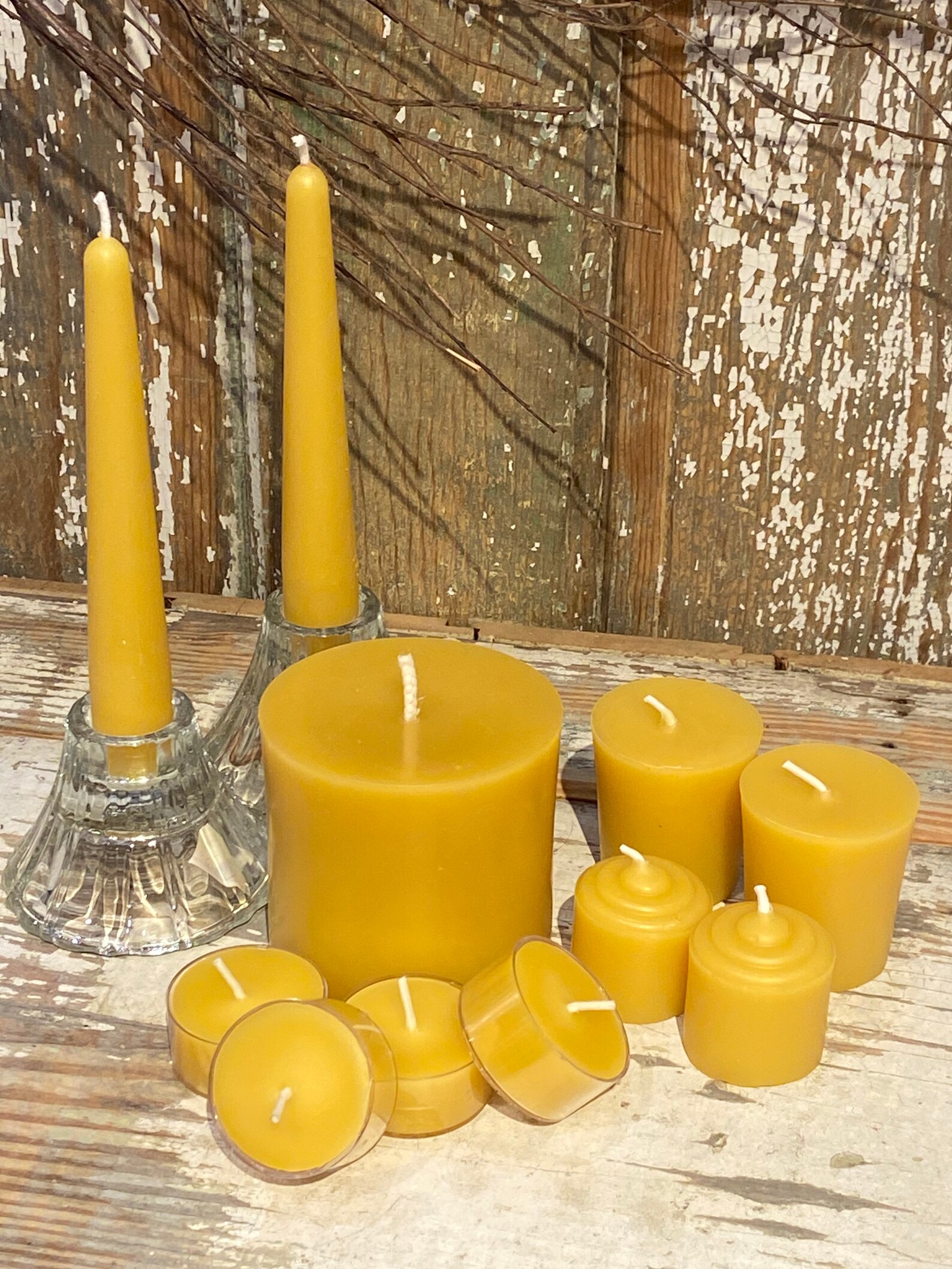 Burning Beeswax Candle Sampler SET Different Sizes Pure Etsy