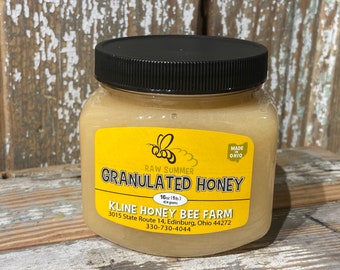 Raw Crystallized Honey -  16 oz. Naturally Crystallized Granulated Honey