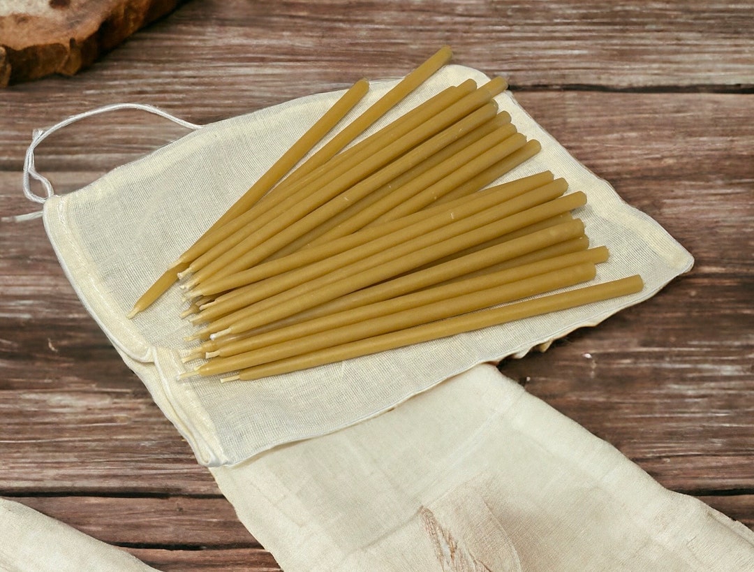 6 Dipped Beeswax Birthday Celebration Candles Ohio Made Pure Beeswax Etsy