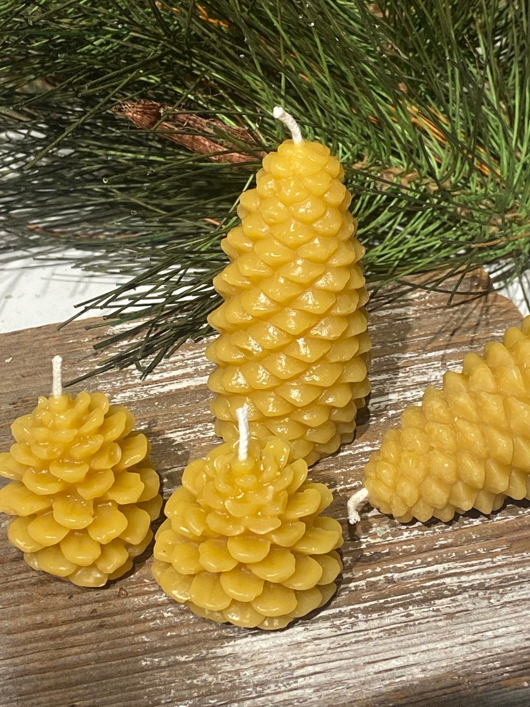 Beeswax Pinecone Candle ~ Pure Beeswax Candles From Beekeepers Hive - Etsy