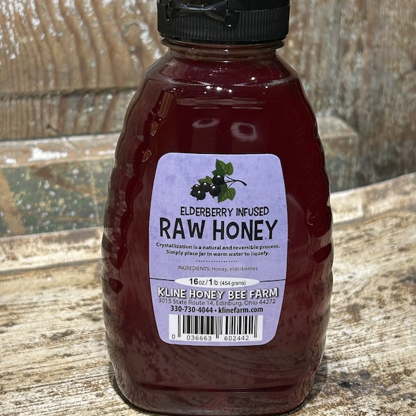 Elderberry Honey 1 lb.  Winter Favorite!  Sweet and Tart Ohio Made