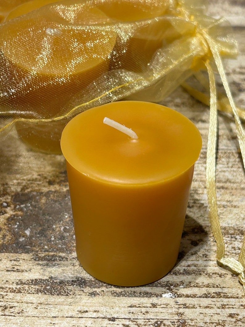 Beeswax Flat Top Votives Pure Beeswax Candles directly from the Beekeeper image 3