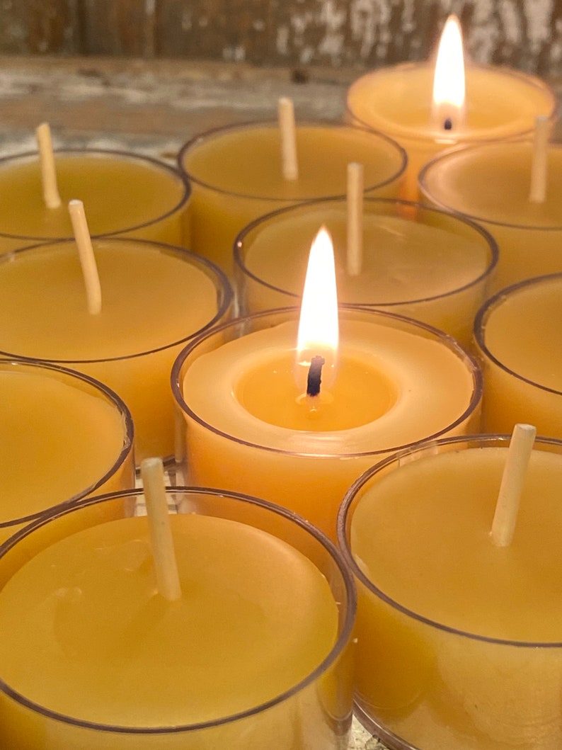 Bulk Beeswax Tealight Candles Pure Beeswax Candles from Beekeepers Hive image 2