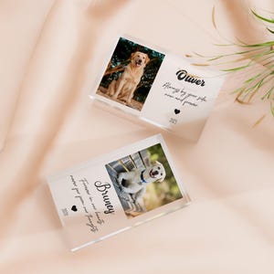 Dog Cat Sympathy Gift Acrylic Photo Block, Dog Sympathy Gift, Pet Memorial Plaque, Acrylic Photo Block, In loving memory | Pet memory gifts