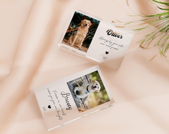 Dog Cat Sympathy Gift Acrylic Photo Block, Dog Sympathy Gift, Pet Memorial Plaque, Acrylic Photo Block, In loving memory | Pet memory gifts