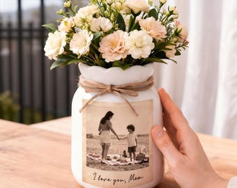 Personalized Polaroid Photo Mother Gift, Mother of the Bride Gift, Mother of the Bride & Groom Flower Vase, Wedding Gift, Mother's Day Gifts