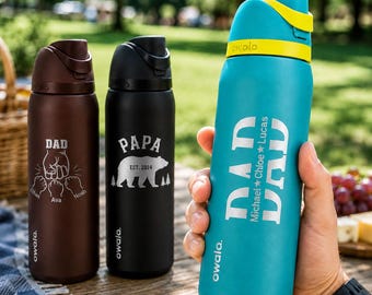 Personalized Owala Water Bottle for Dad, Custom Engraved Father's Day Gift, Best Dad Ever Tumbler, New Dad Gift, Dad Birthday Present
