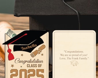 Personalized Graduation Money Holder, Class of 2025 Gift, High School Graduation Gift for Graduates, High School Senior, Graduation Gift