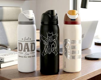 Personalized Owala Water Bottle for Dad, Custom Engraved Father's Day Gift, Best Dad Ever Tumbler, New Dad Gift, Dad Birthday Present