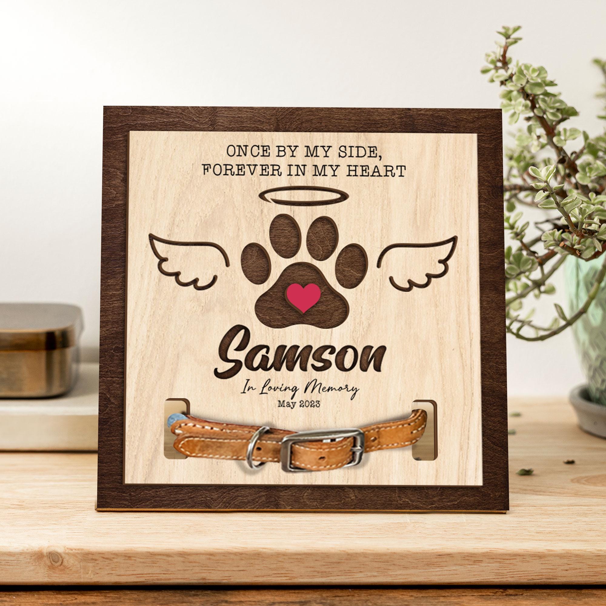 Memorial Pet Collar Sign| Dog Memorial Wood Frame With Collar Holder ...
