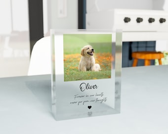 Dog Sympathy Gift Acrylic Photo Block, Dog Sympathy Gift, Pet Memorial Plaque, Acrylic Photo Block, In loving memory | Pet memory gifts