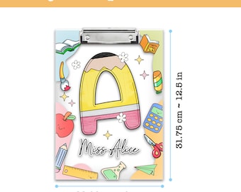 Custom Clipboard, Alphabet Teacher Name Clipboard, Custom Teacher Name Clipboard Sign, Gift for teacher, Teacher appreciation gift