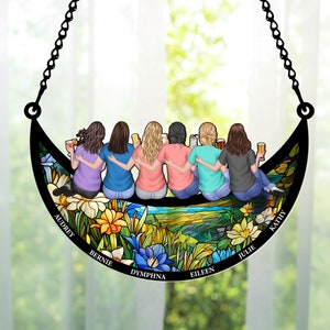 Friends Are Like Stars, Bestie Personalized Window Hanging Suncatcher| Friendship Gift, Meaningful Gift For Friends, friendship keepsake