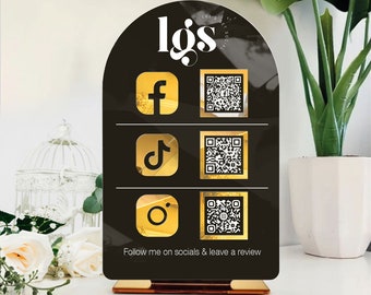 Letrero de código QR múltiple personalizado, Letrero de pago, Letrero de código QR para redes sociales, Letrero de código QR mini, Letrero de salón, Letrero comercial de código QR doble, Letrero Wifi