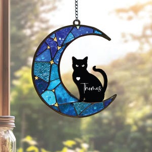 Loss of Pet Sympathy Gift, Custom cat memorial suncatcher ornament| Pet Loss Gift| Cat Lover, Cat Memorial| Housewarming gifts| Window decor