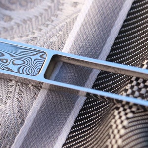 Damascus tie clip / stainless damascus tie clip, damasteel tie clip, tie bar
