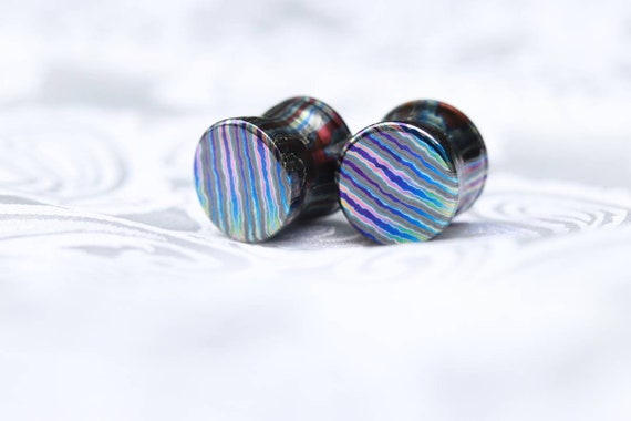 Timascus plugs gauge ear plugs timascus plug ear rings timascus gage