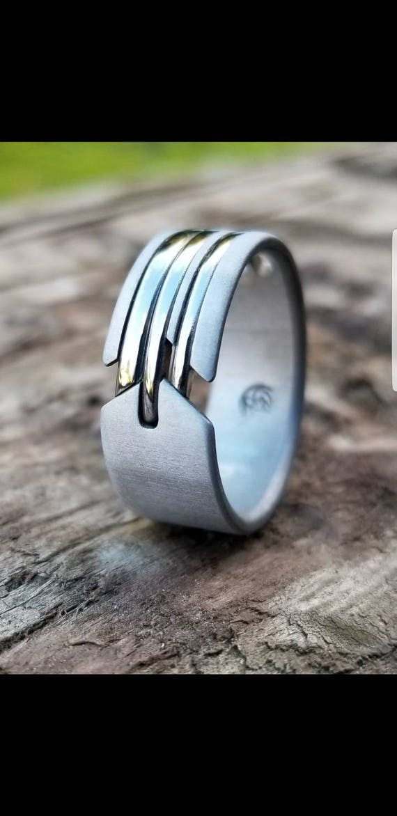 16 "QUILL" handmade stainless steel ring (not casted)