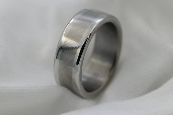 Damascus steel ring 8mm ring Black Timascus Mokuti & Stainless black timascus ring, mokuti ring, wedding ring damasteel mens ring