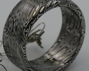 Rare Stainless steel Damascus "dark coral" Customizable ring! Damascus ring, genuine damascus steel ring, stainless damascus ring *10mm ring