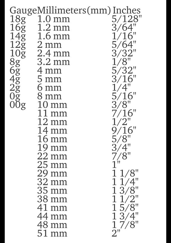 Size Chart Inch Mm Conversion Conversion Chart Mm To Inches - Main Image
